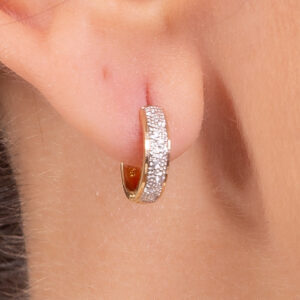 Brinco em Ouro 18k com detalhes em ouro branco